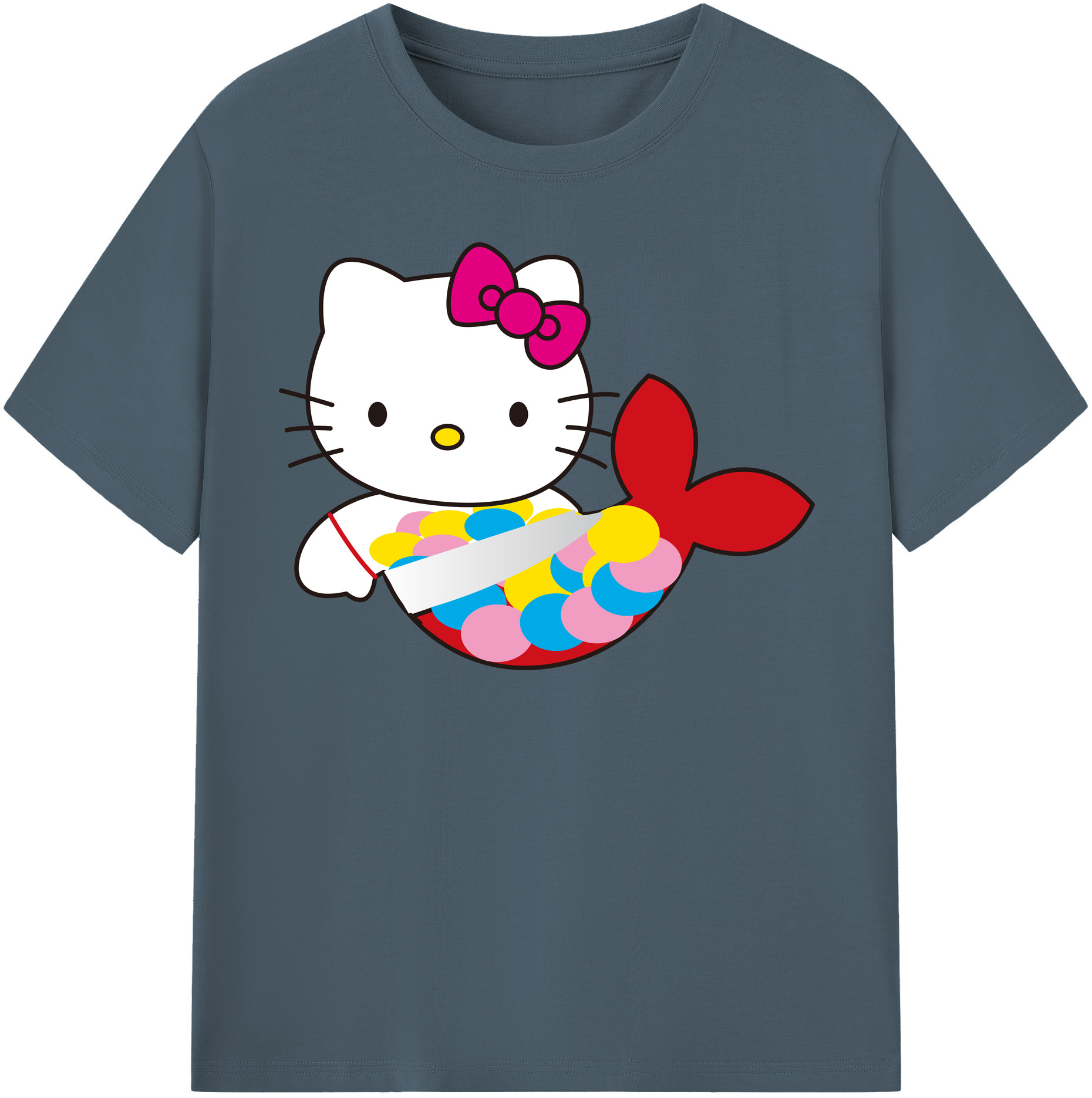 （画像用） Hello Kitty ハローキティ 綿100％半袖Tシャツ（フロントプリント）